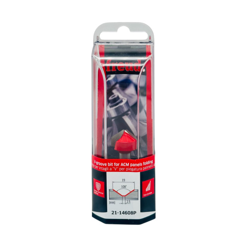 Фреза пазовальная V-образная ( для гипса) D=19; h=12,5; Z=2; A=8; α=108˚