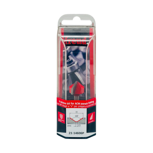 Фреза пазовальная V-образная ( для гипса) D=19; h=12,5; Z=2; A=6; α=108˚