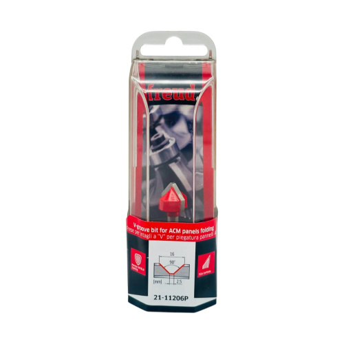 Фреза пазовальная V-образная ( для гипса) D=16; h=12,5; Z=2; A=6; α=90˚