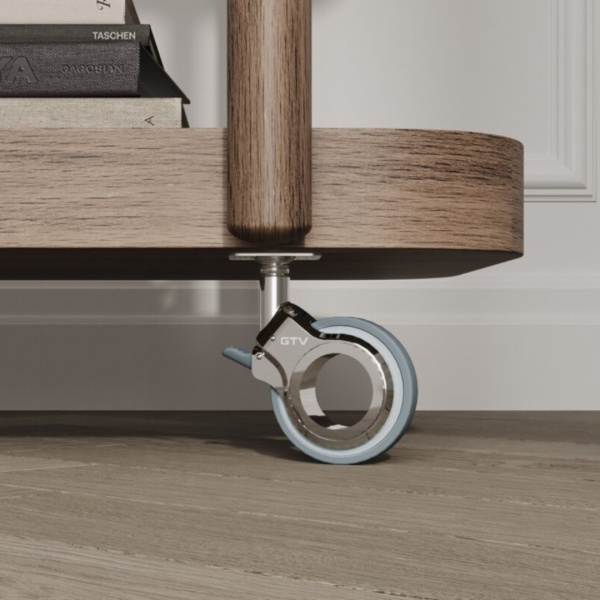 Колесо Gira серое D-60 мм поворотное на площадке со стопором нагрузка 30 кг GTV