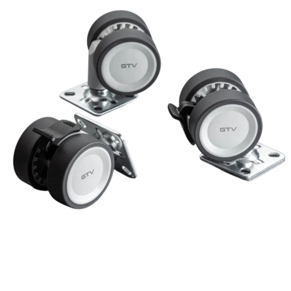 Колесо Circo серое D-50 мм поворотное на площадке со стопором нагрузка 30 кг GTV