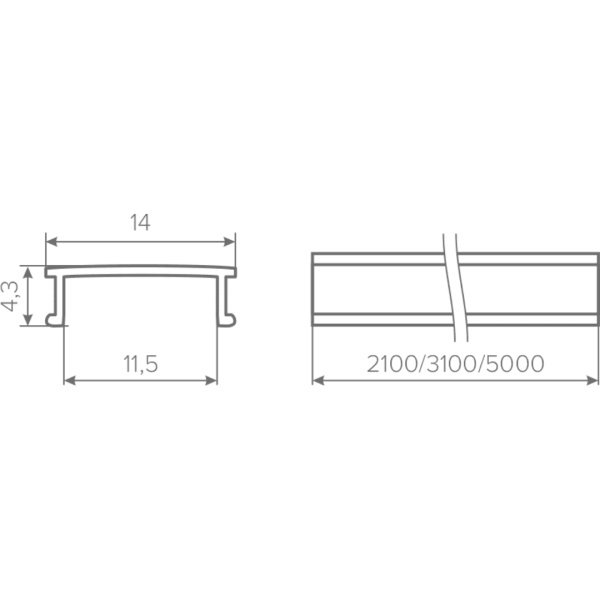 Рассеиватель для профиля AQ FORM (15/21х7, 15х7) 3 м молочный