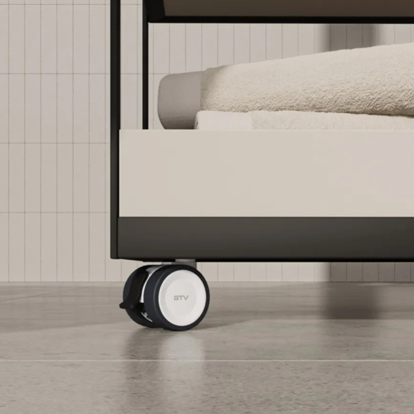 Колесо Circo серое D-50 мм поворотное на площадке со стопором нагрузка 30 кг GTV