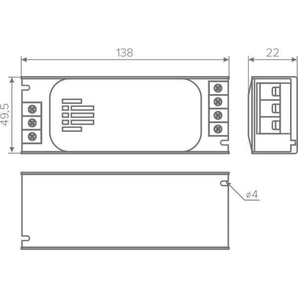 Блок питания AQ BASE 220V/12V IP20  60W