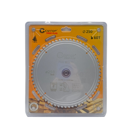 Диск пильный с тефлоновым покрытием, CUTOP Profi plus, D250 х 1,8/2,6 х 60T