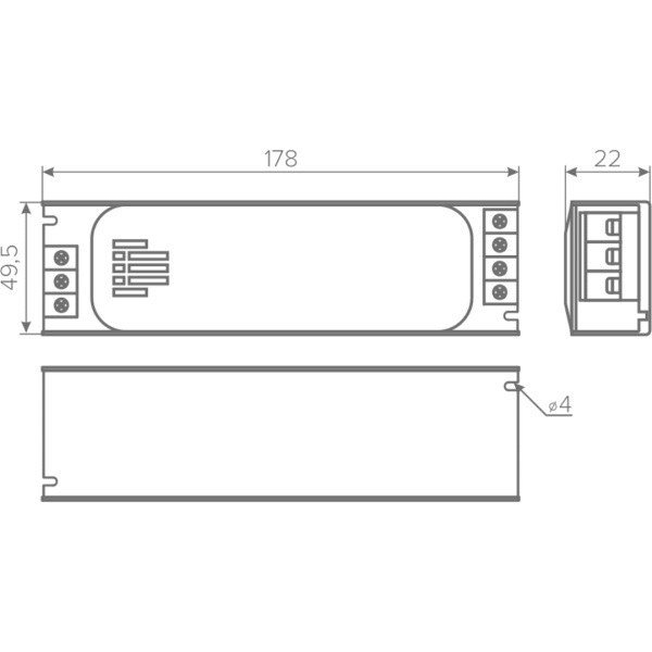 Блок питания AQ BASE 220V/24V IP20 100W